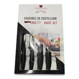 packaging de la mallette de coutellerie lames en acier inoxydable